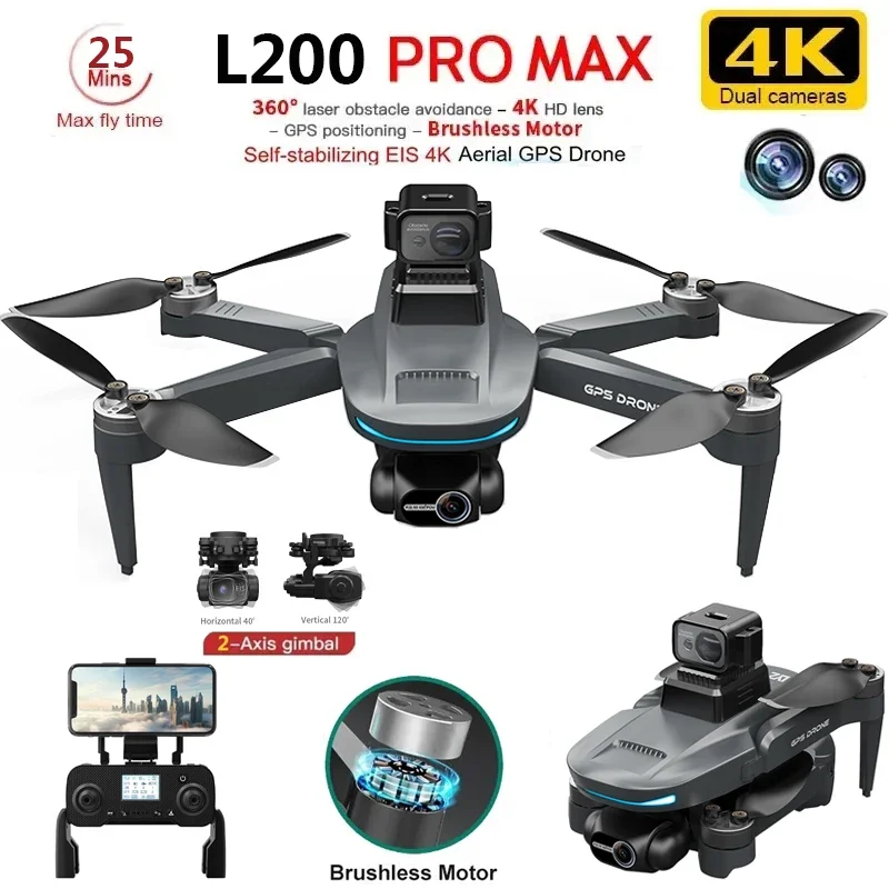 L200 PRO MAX Drone 4K 2-Axis P - Drone Gps Module ulasan dan harga