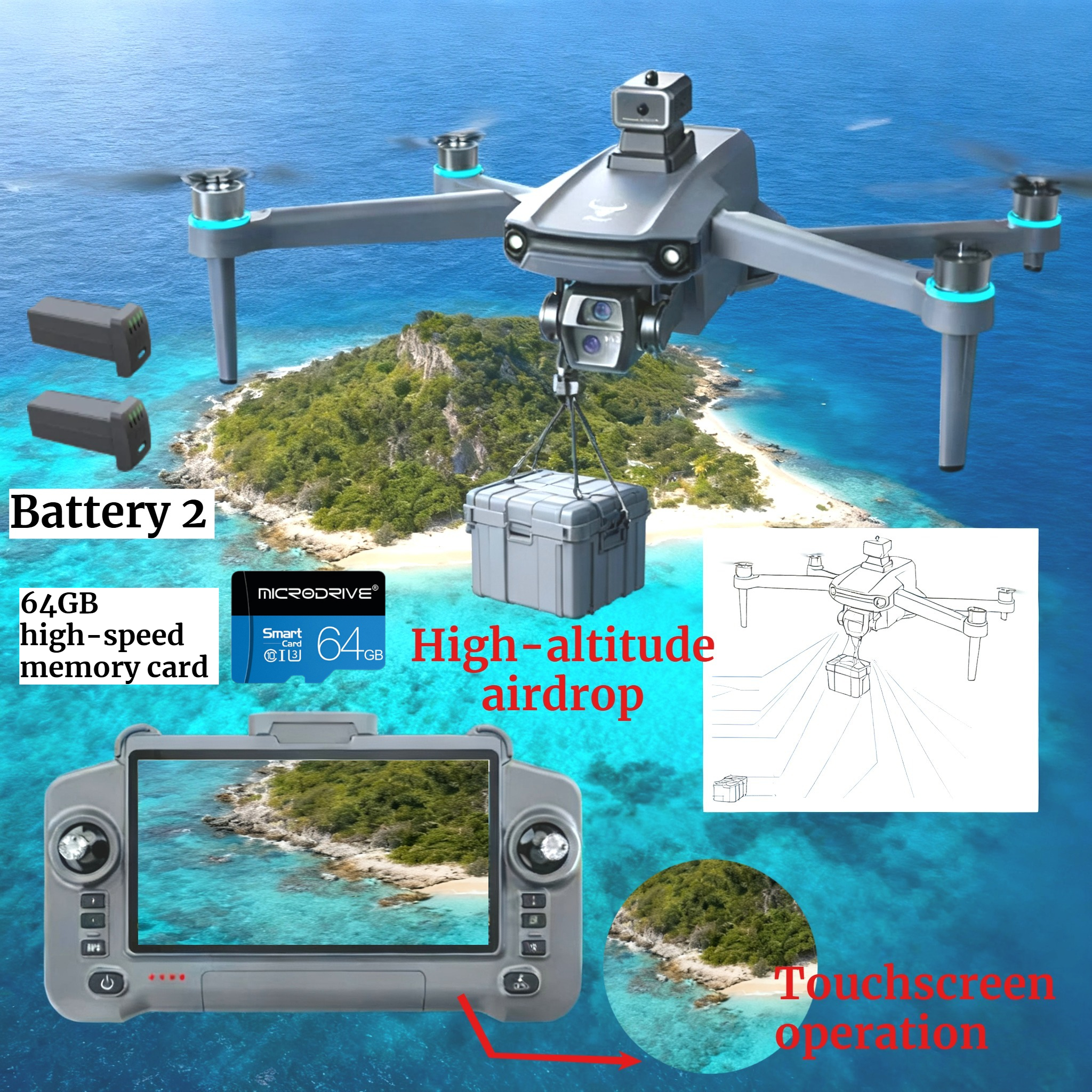 Drone GPS 8K HD Camera Aerial  - Drone Gps Mount ulasan dan harga
