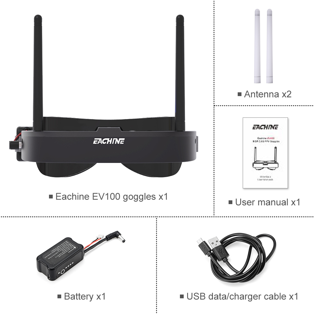 Eachine EV100 720*540 5.8G 72C - Drone Antenna ulasan dan harga