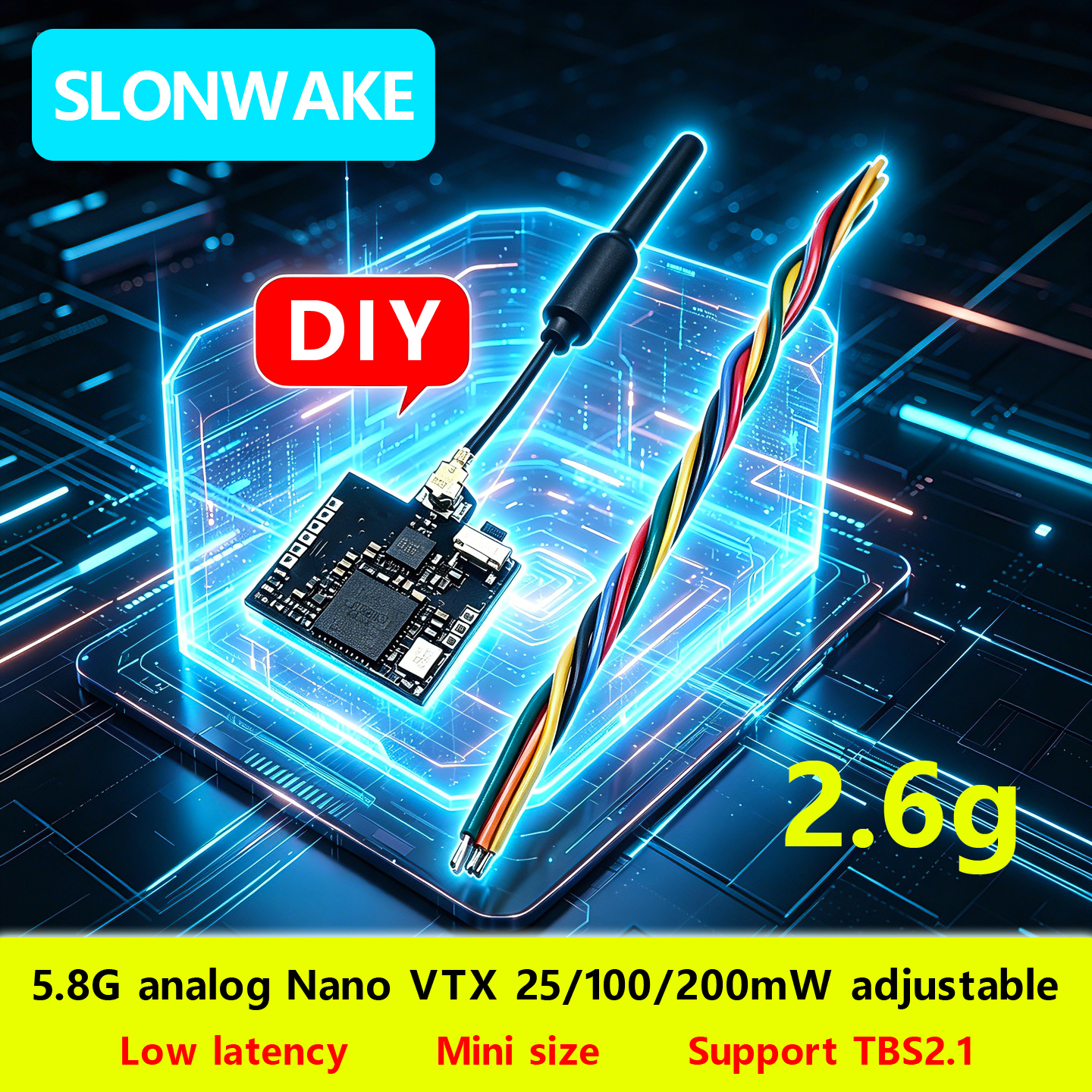 SLONWAKE Nano 5.8G 48CH 200mW  - Drone Frame ulasan dan harga