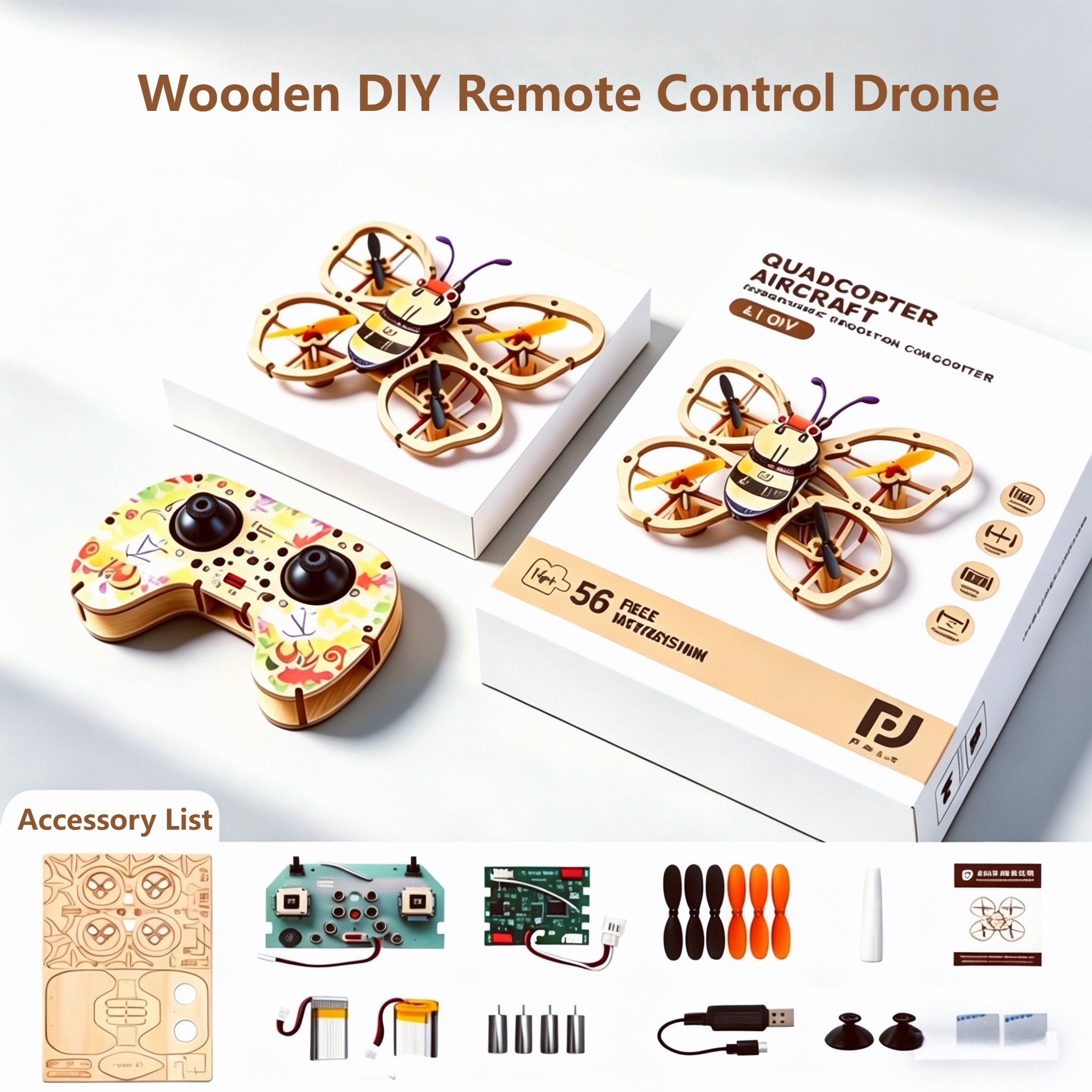 2026 New Wooden DIY Assembled  - Drone Battery ulasan dan harga