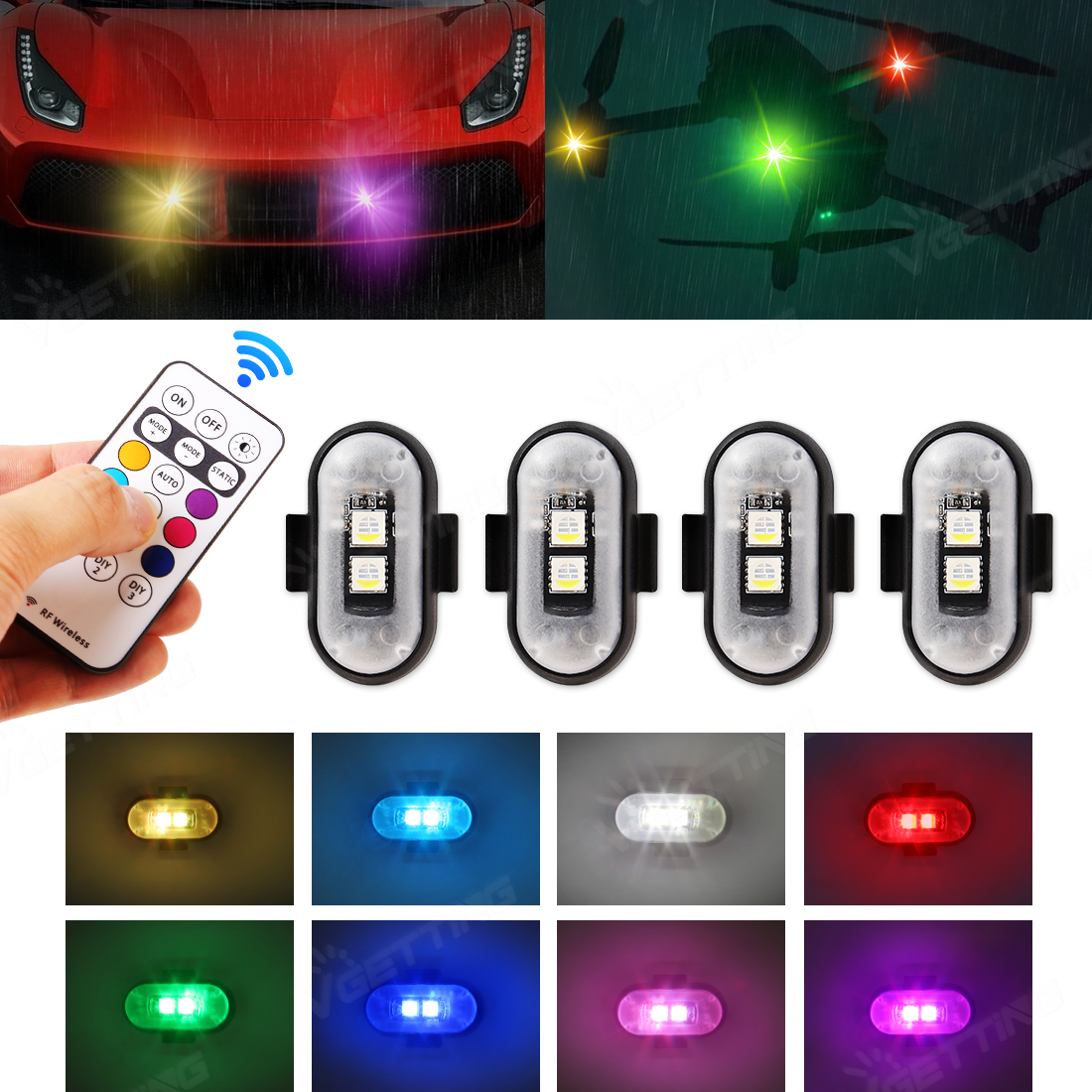 4Pcs Mini Drone Strobe Light 8 - Drone Led Light ulasan dan harga