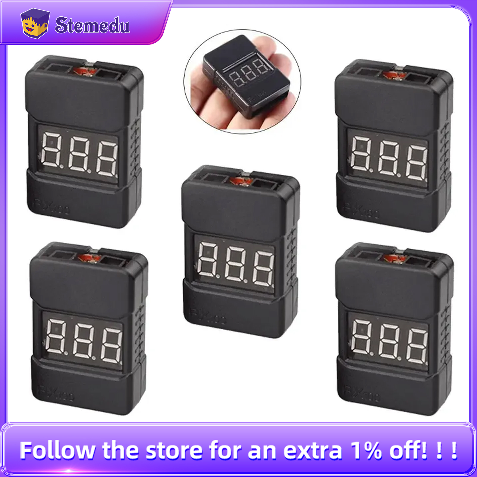 BX100 1-8S Lipo Battery Voltag - Drone Buzzer ulasan dan harga