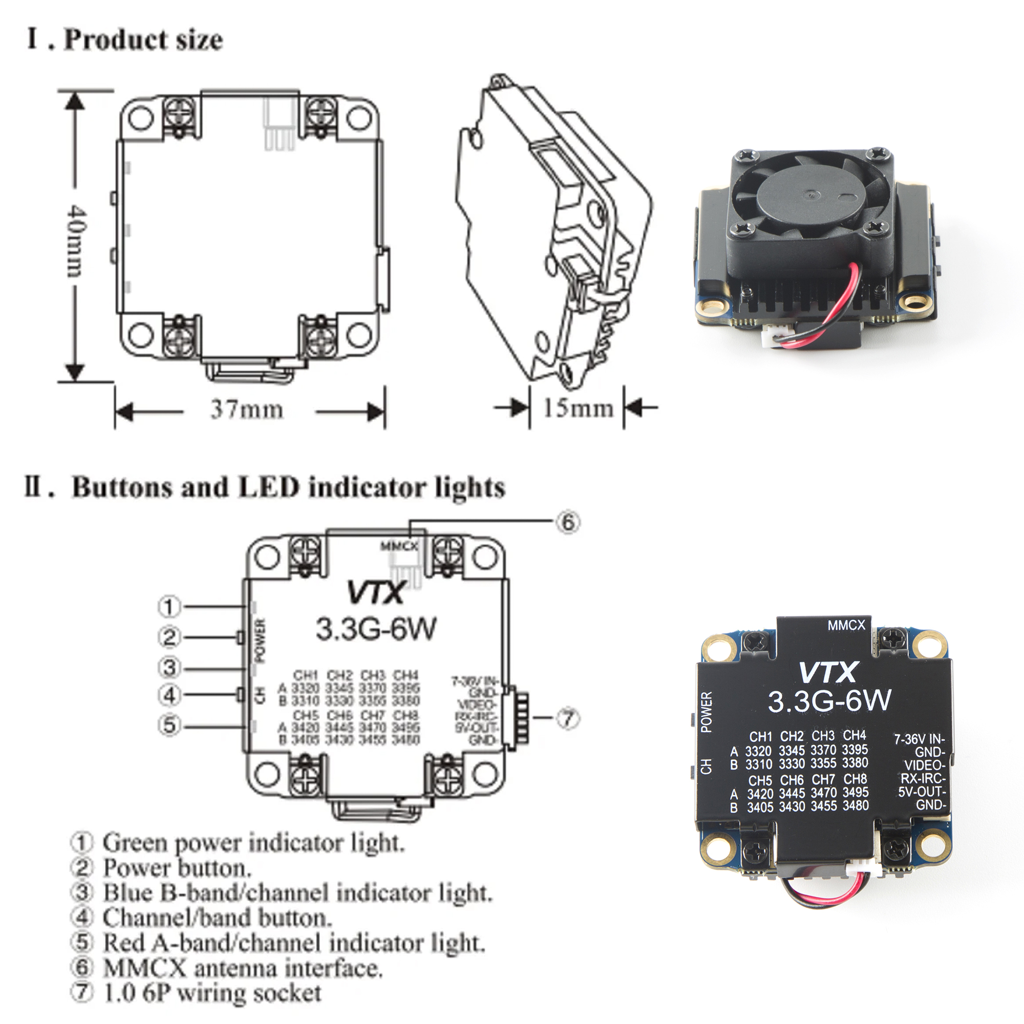 FPV Video Transmitter 3.3G 6W  - Drone Transmitter ulasan dan harga