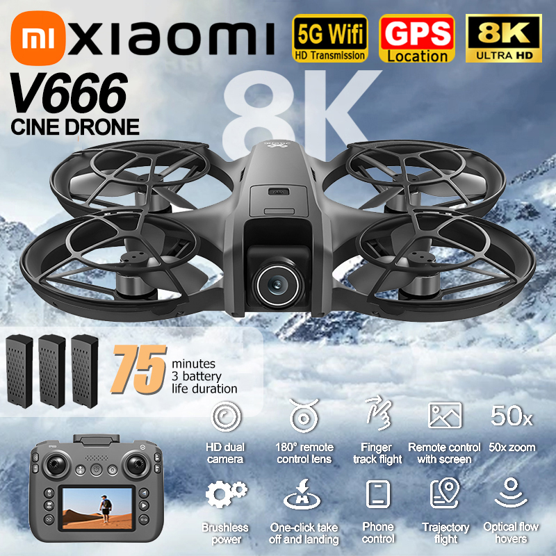 Xiaomi V666 Drone 8K Aerial HD - Drone Gps Module ulasan dan harga